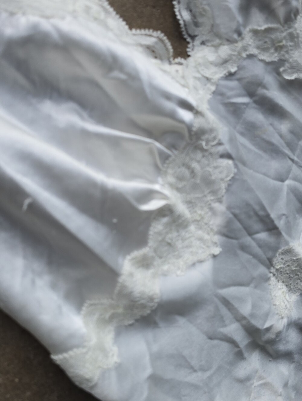 Vintage Y2K Victoria's Secret Slip Dress Gown Maxi Satin Lace White Small - Picture 8 of 9